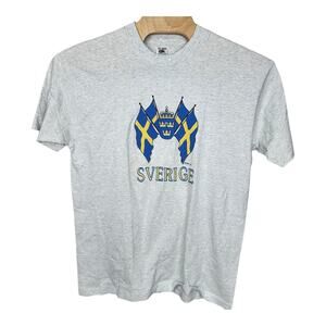 Vintage Men's Sweden Sverige Flag T Shirt XL